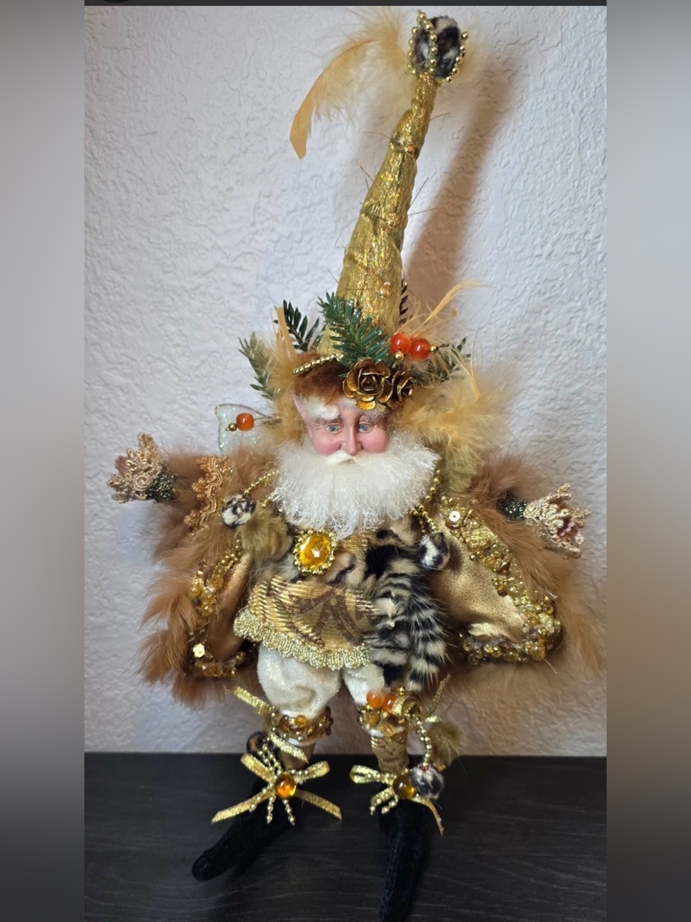 Mark Roberts Collection Jewel of Africa Fairy Santa Elf Gold Christmas 13"